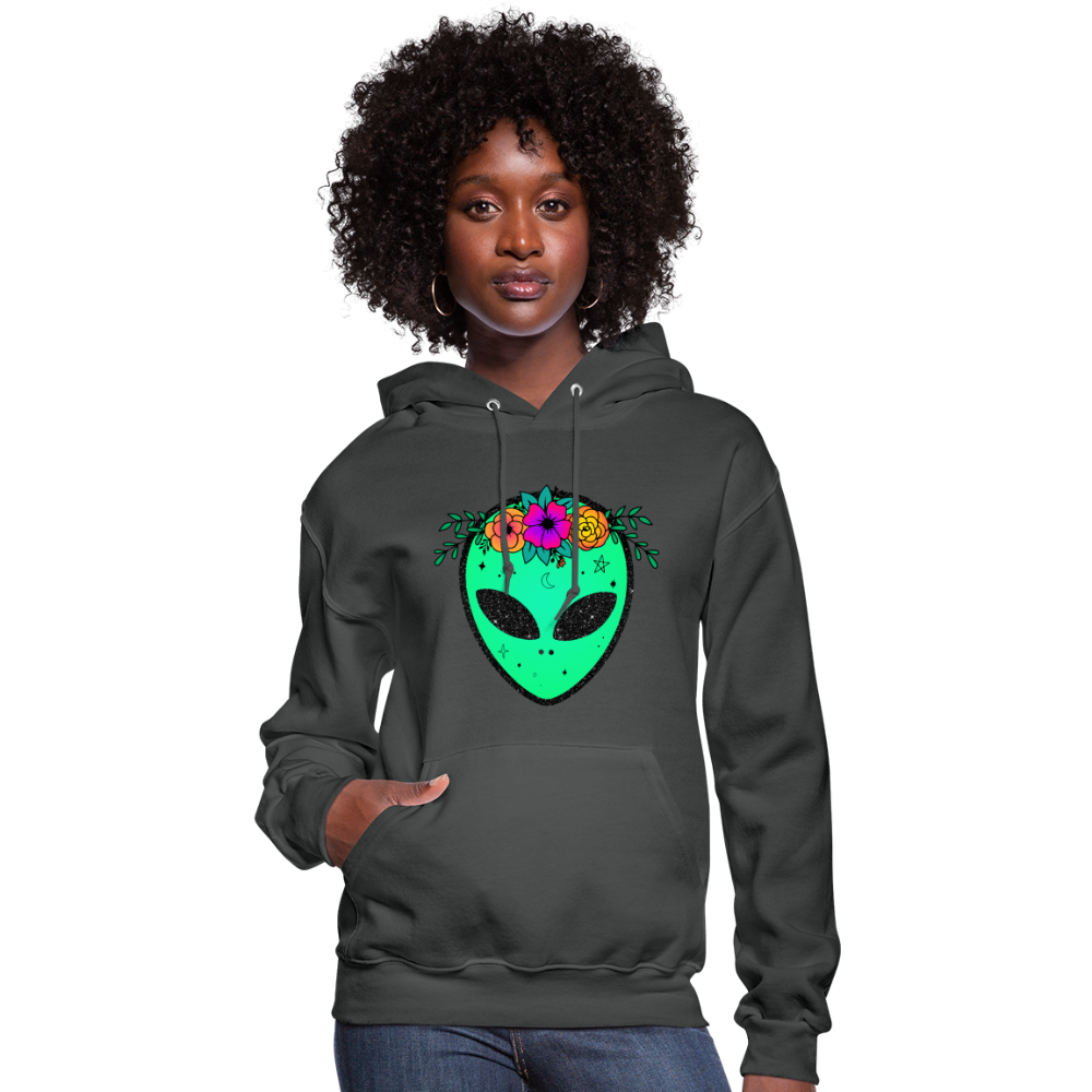 Floral Alien - Women's Hoodie - asphalt