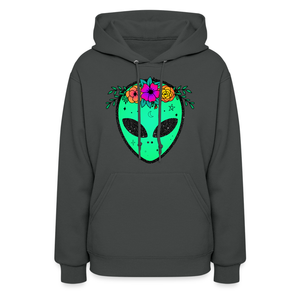 Floral Alien - Women's Hoodie - asphalt