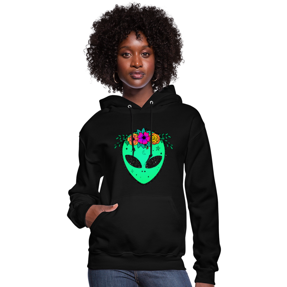 Floral Alien - Women's Hoodie - black