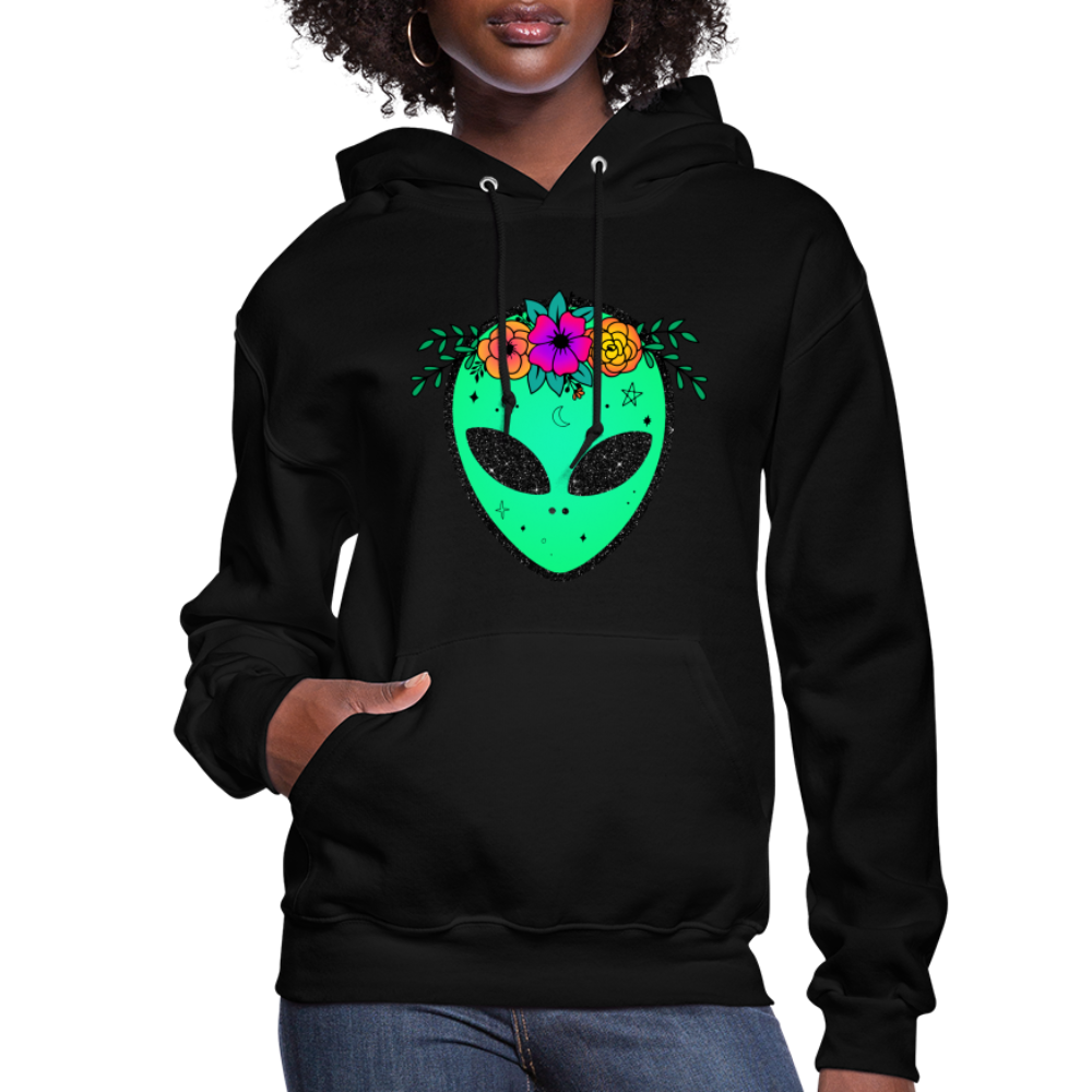 Floral Alien - Women's Hoodie - black