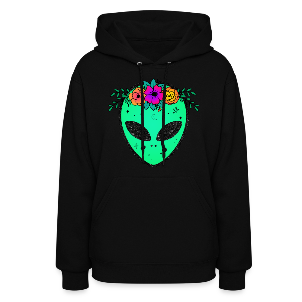 Floral Alien - Women's Hoodie - black