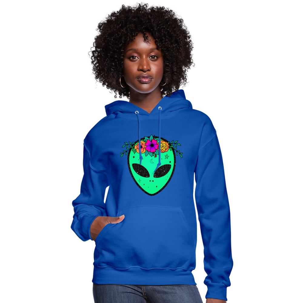 Floral Alien - Women's Hoodie - royal blue