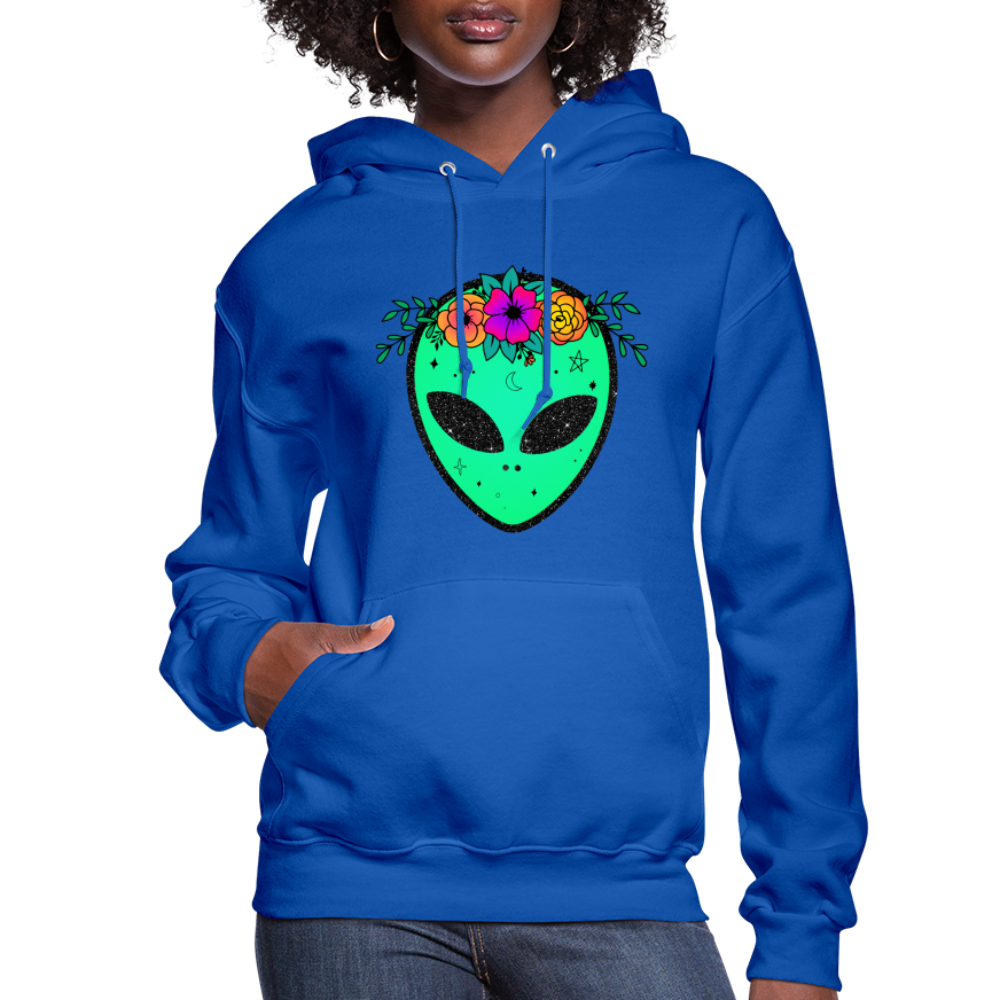 Floral Alien - Women's Hoodie - royal blue