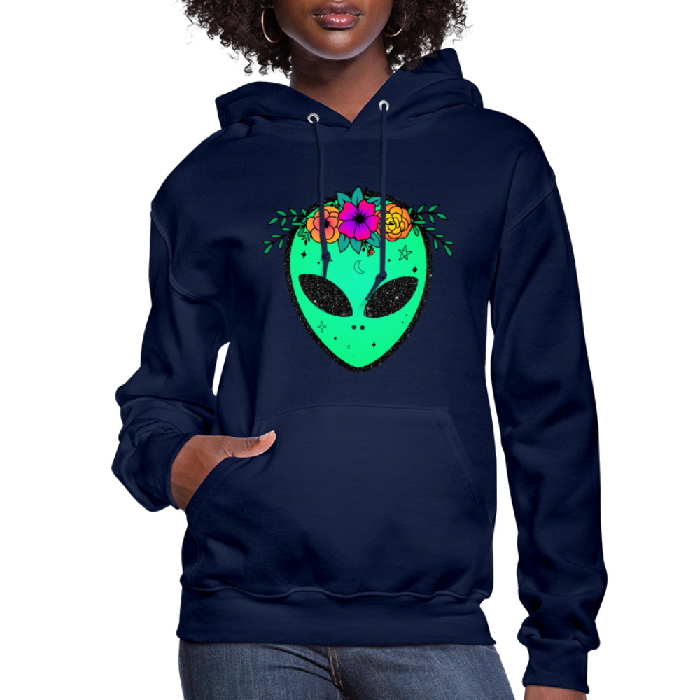 Floral Alien - Women's Hoodie - navy