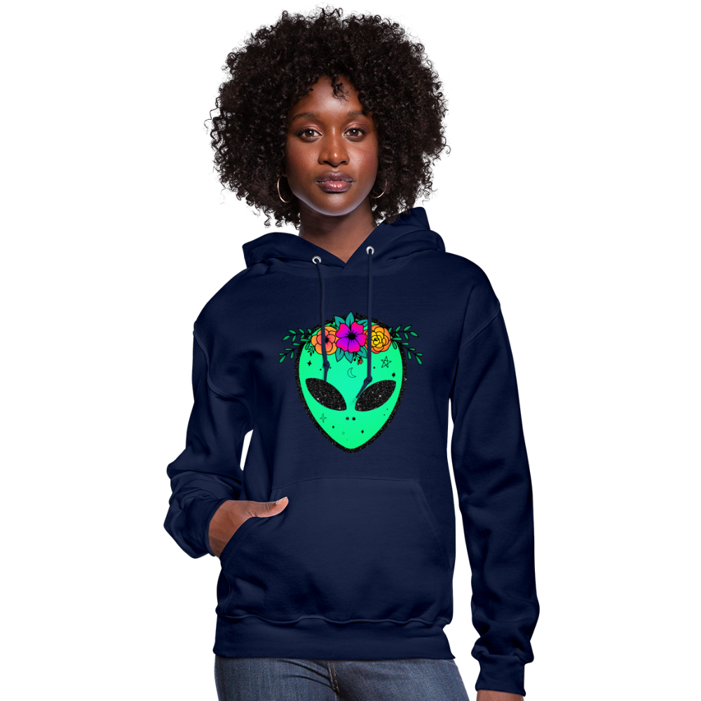 Floral Alien - Women's Hoodie - navy