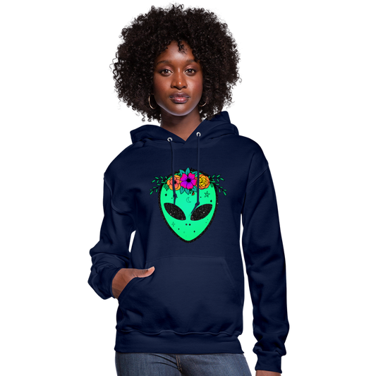 Floral Alien - Women's Hoodie - navy