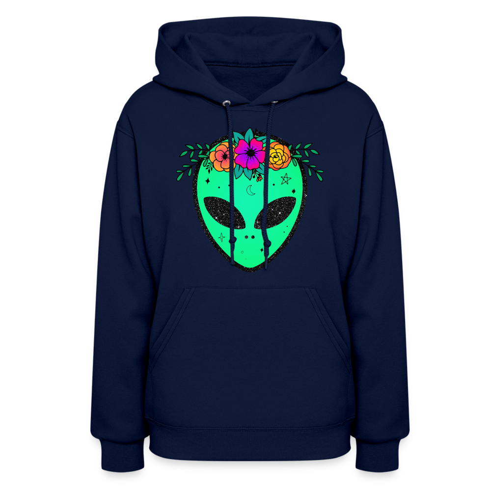 Floral Alien - Women's Hoodie - navy