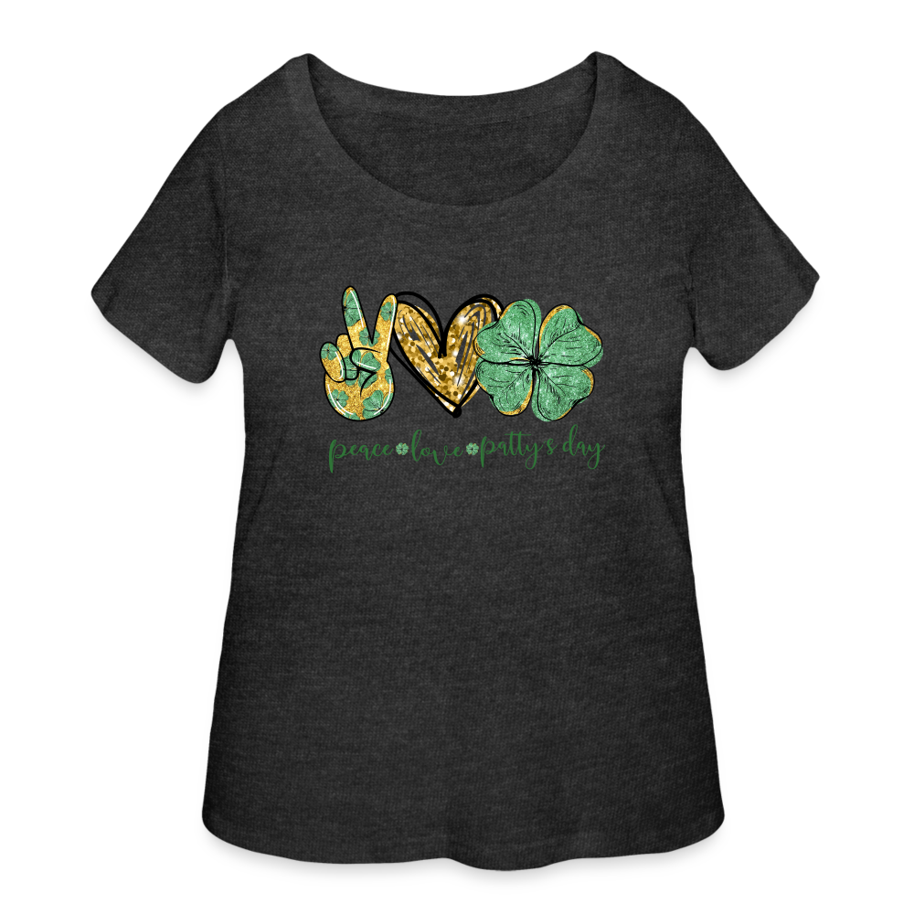 Peace Love Patty's Day - Women’s Curvy T-Shirt - deep heather