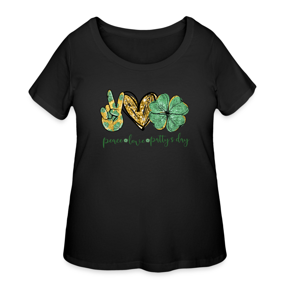 Peace Love Patty's Day - Women’s Curvy T-Shirt - black