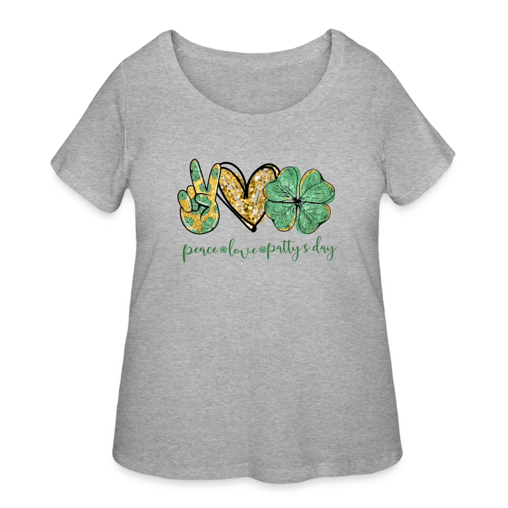 Peace Love Patty's Day - Women’s Curvy T-Shirt - heather gray