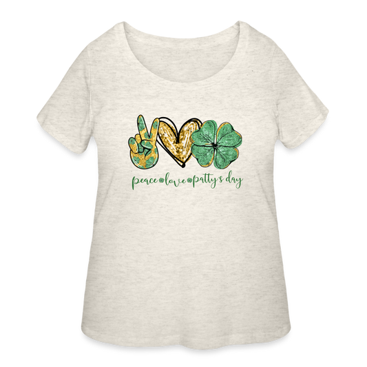 Peace Love Patty's Day - Women’s Curvy T-Shirt - heather oatmeal