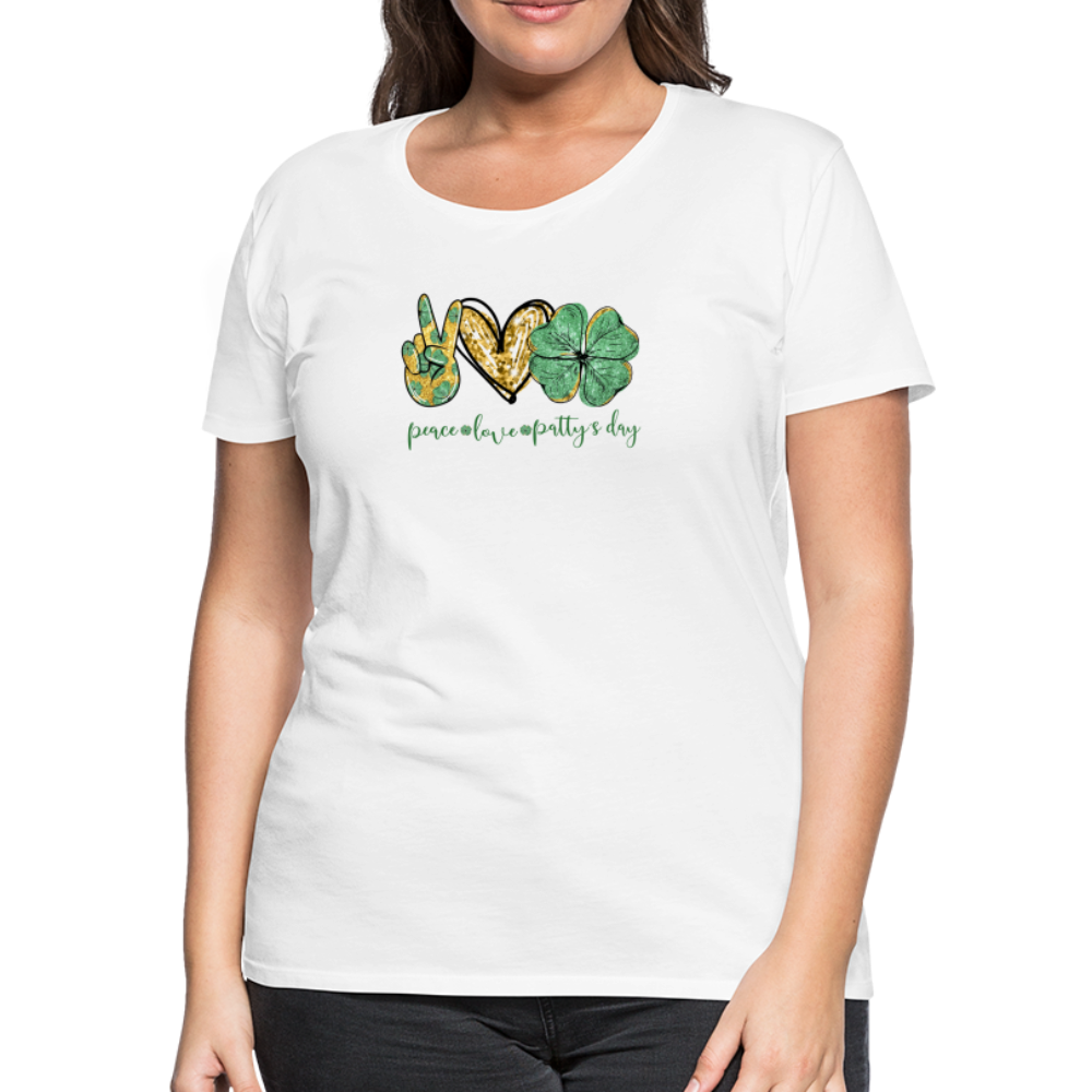 Peace, Love, St. Patty's Day - Women’s Premium T-Shirt - white