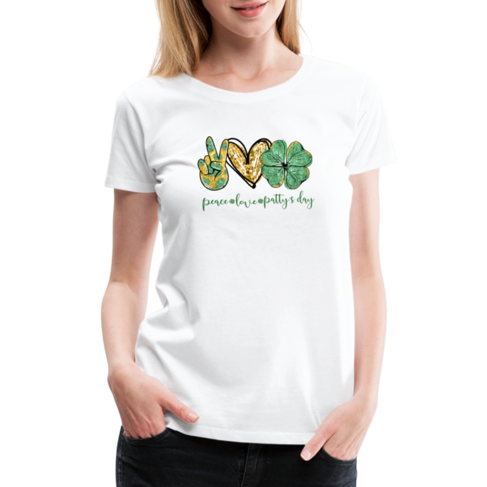 Peace, Love, St. Patty's Day - Women’s Premium T-Shirt - white