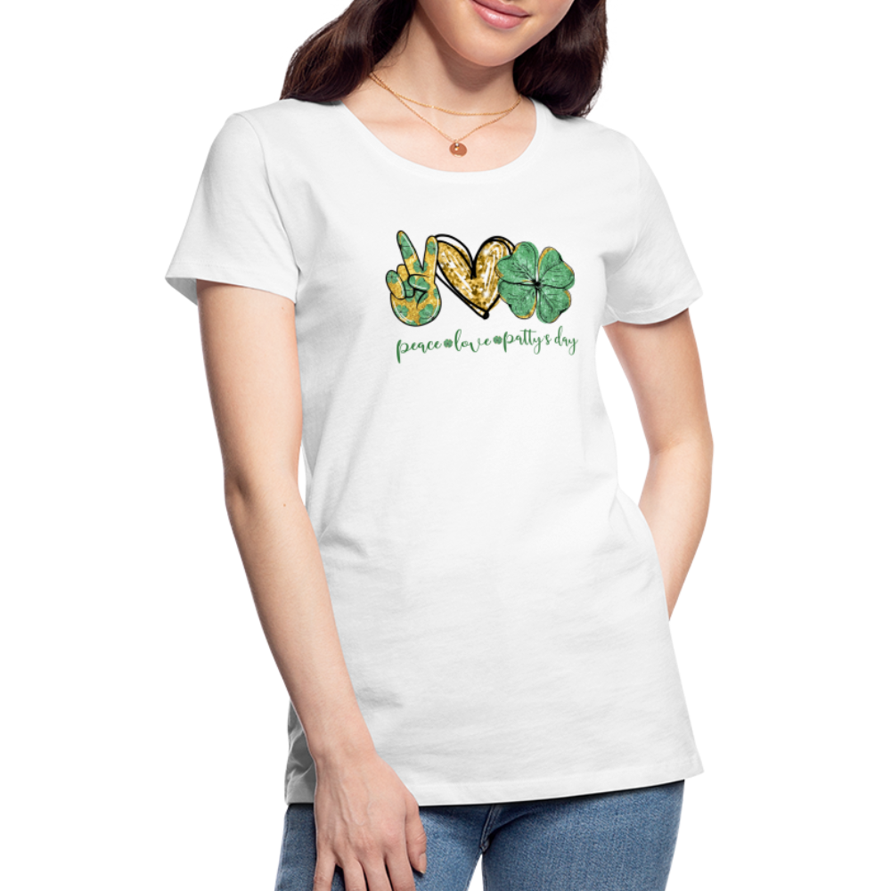 Peace, Love, St. Patty's Day - Women’s Premium T-Shirt - white