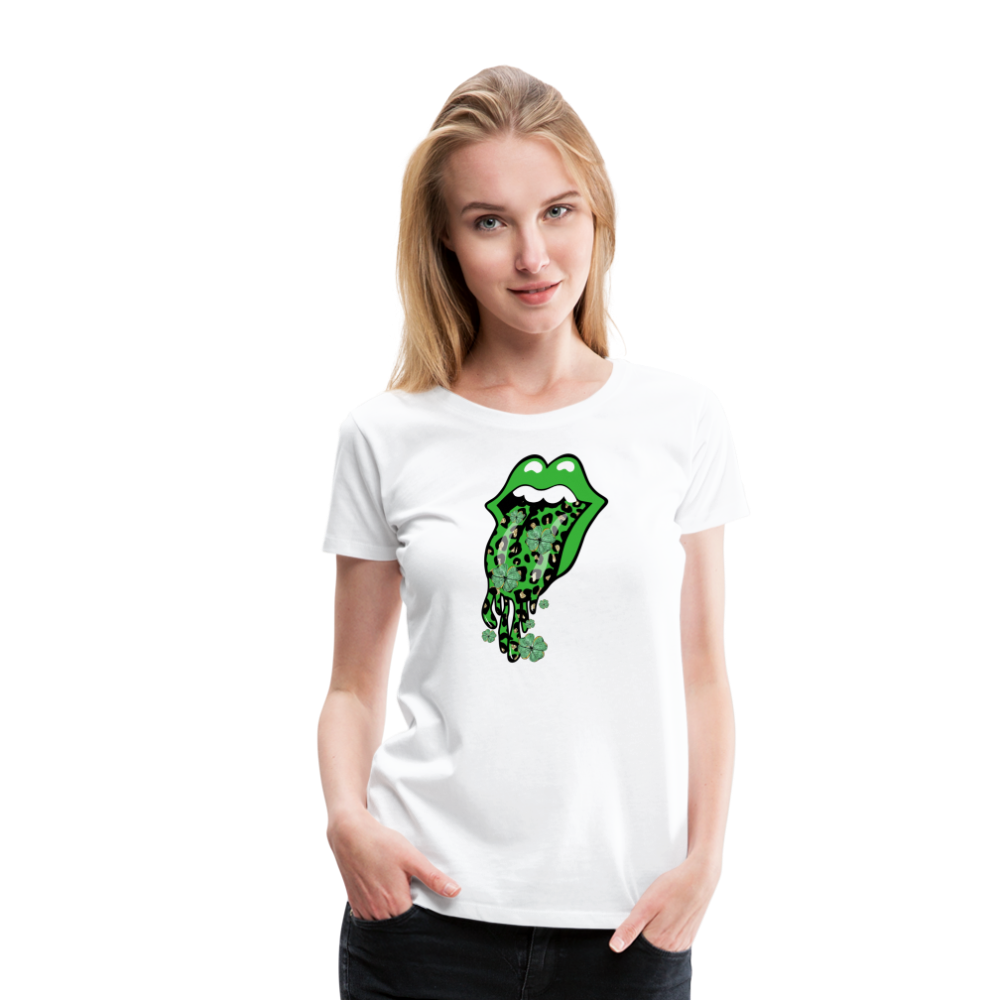 Mouth Full O' Luck - Women’s Premium T-Shirt - white