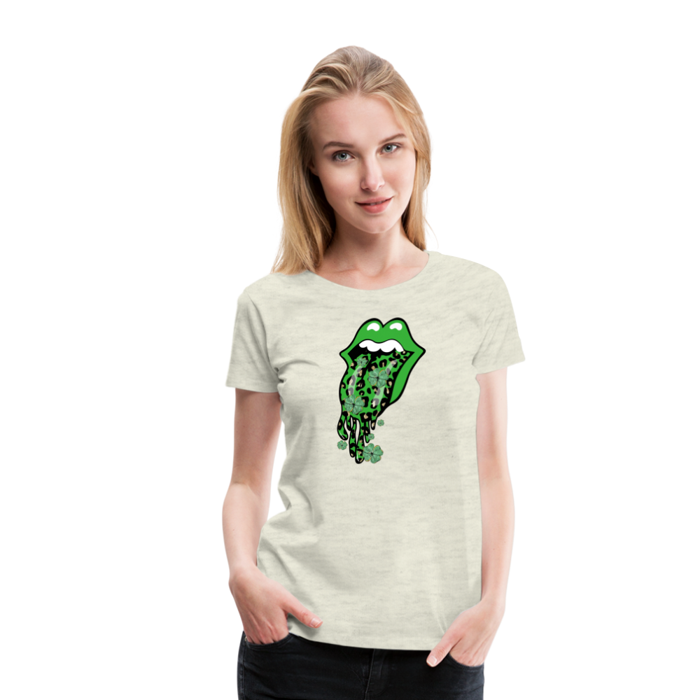 Mouth Full O' Luck - Women’s Premium T-Shirt - heather oatmeal