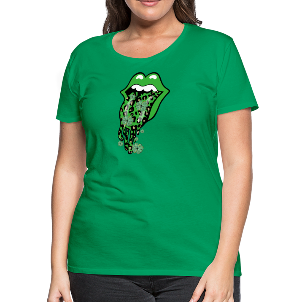 Mouth Full O' Luck - Women’s Premium T-Shirt - kelly green