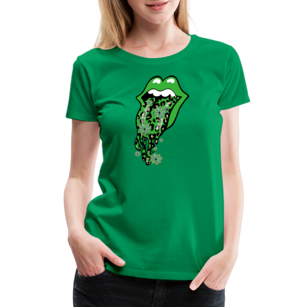 Mouth Full O' Luck - Women’s Premium T-Shirt - kelly green