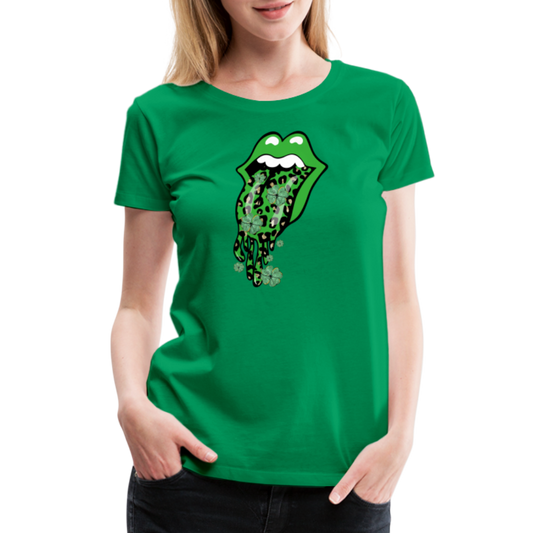 Mouth Full O' Luck - Women’s Premium T-Shirt - kelly green