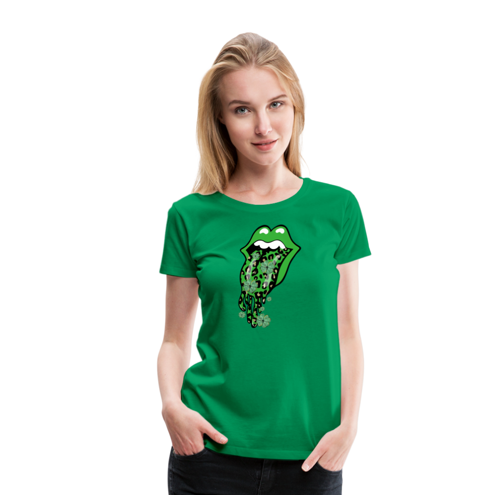 Mouth Full O' Luck - Women’s Premium T-Shirt - kelly green