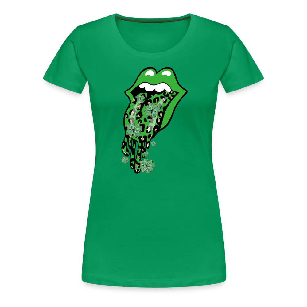 Mouth Full O' Luck - Women’s Premium T-Shirt - kelly green