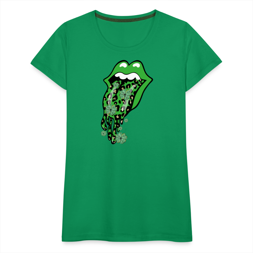 Mouth Full O' Luck - Women’s Premium T-Shirt - kelly green