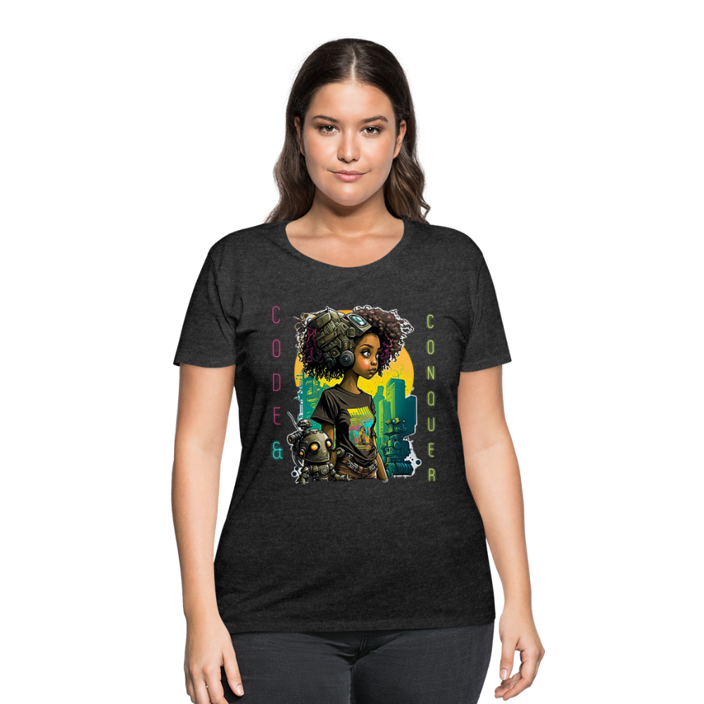 Code & Conquer - Women’s Curvy T-Shirt - deep heather