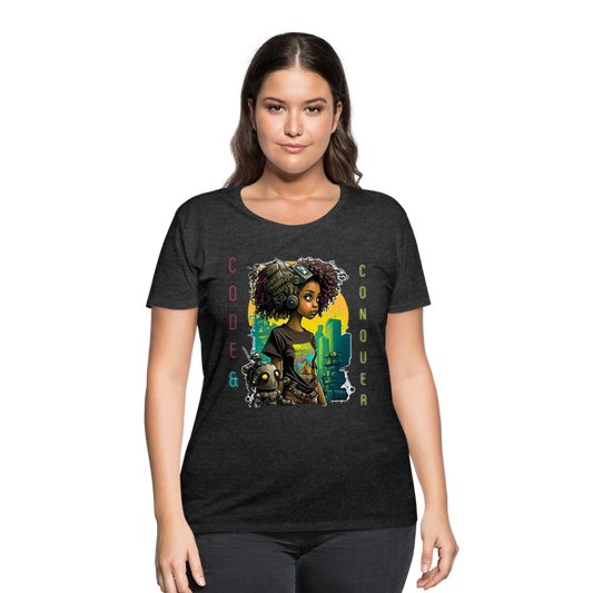 Code & Conquer - Women’s Curvy T-Shirt - deep heather