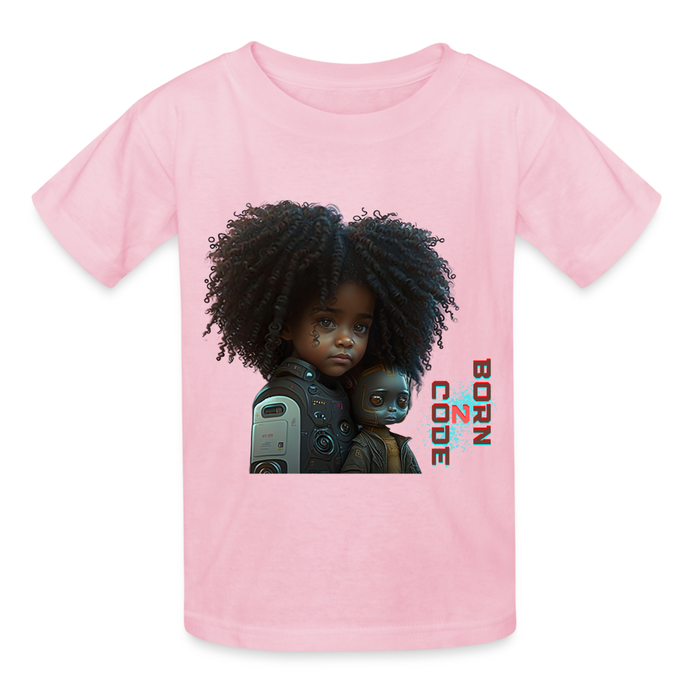 Born to Code - Gildan Ultra Cotton Youth T-Shirt - light pink