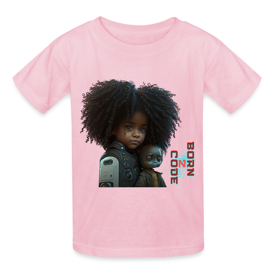 Born to Code - Gildan Ultra Cotton Youth T-Shirt - light pink