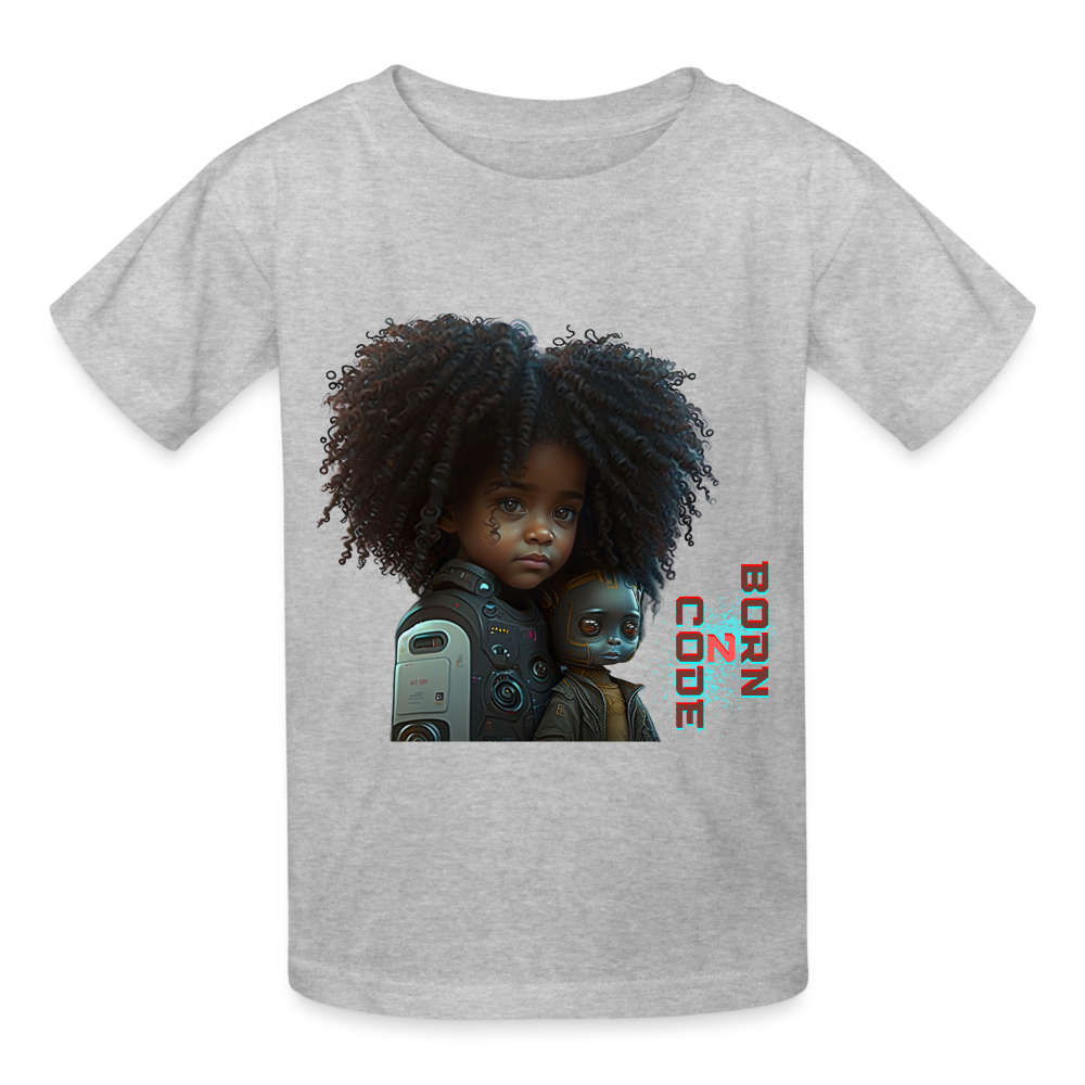 Born to Code - Gildan Ultra Cotton Youth T-Shirt - heather gray