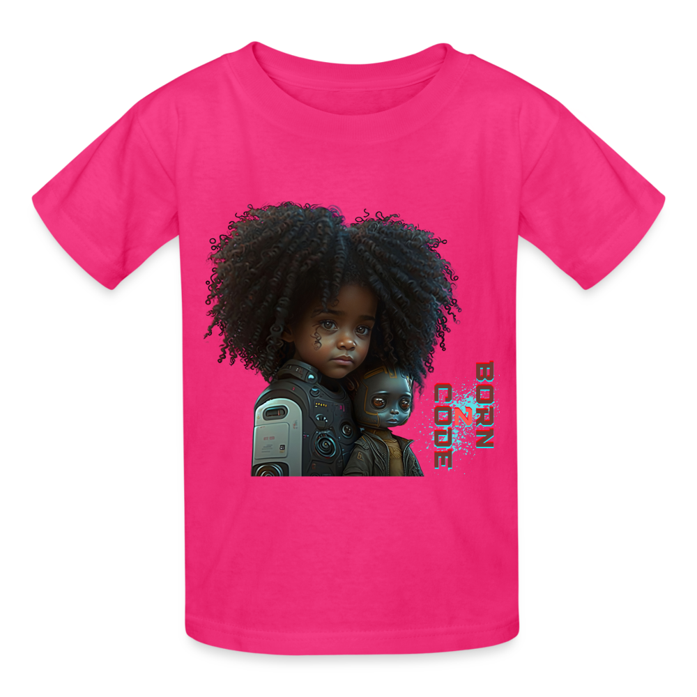 Born to Code - Gildan Ultra Cotton Youth T-Shirt - fuchsia