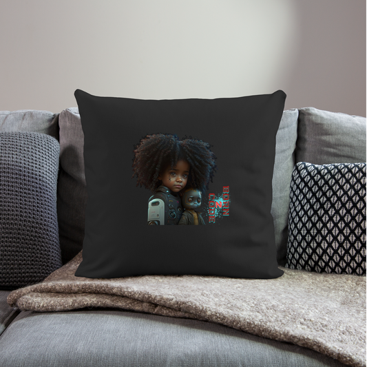 Born 2 Code  - Double-sided Throw Pillow Cover 18” x 18” - black
