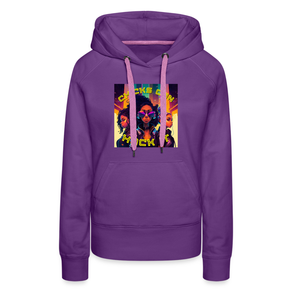 Chicks Can Hack It - Women’s Premium Hoodie - purple 