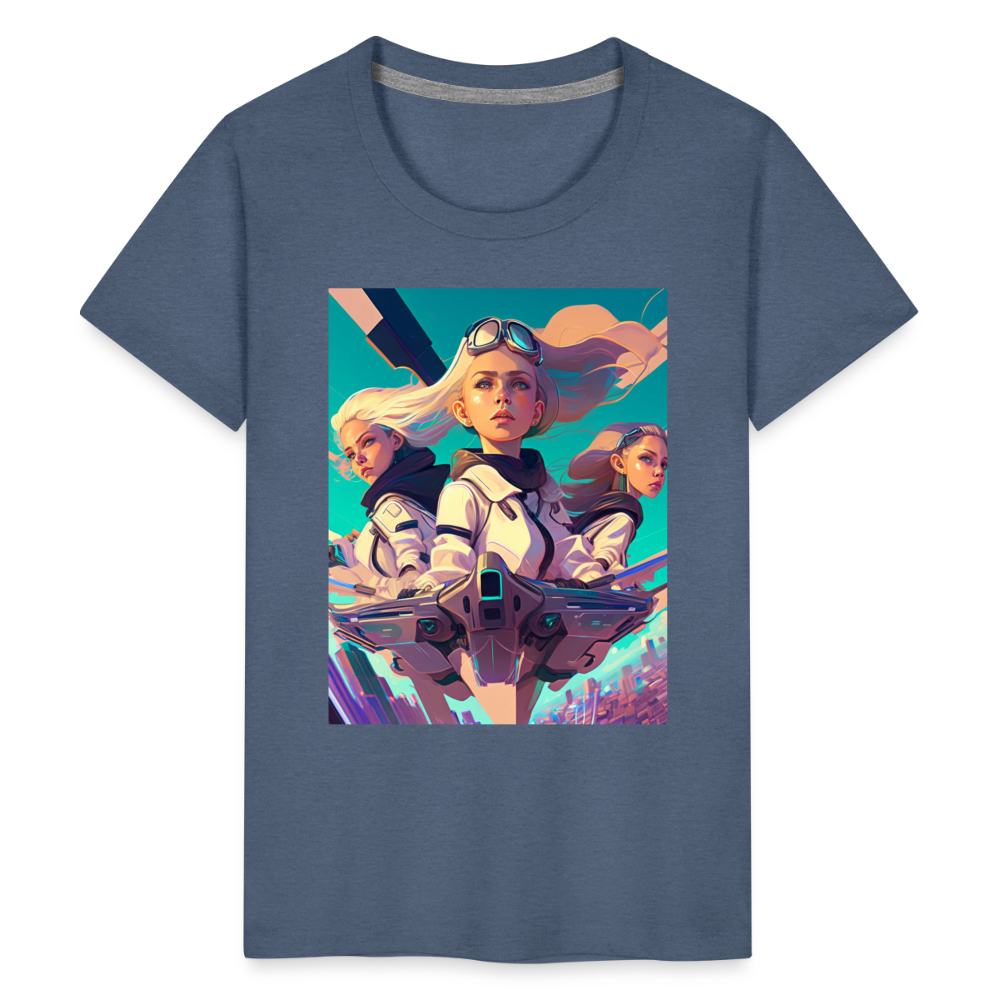 Blonde & Brave - Kids' Premium T-Shirt - heather blue