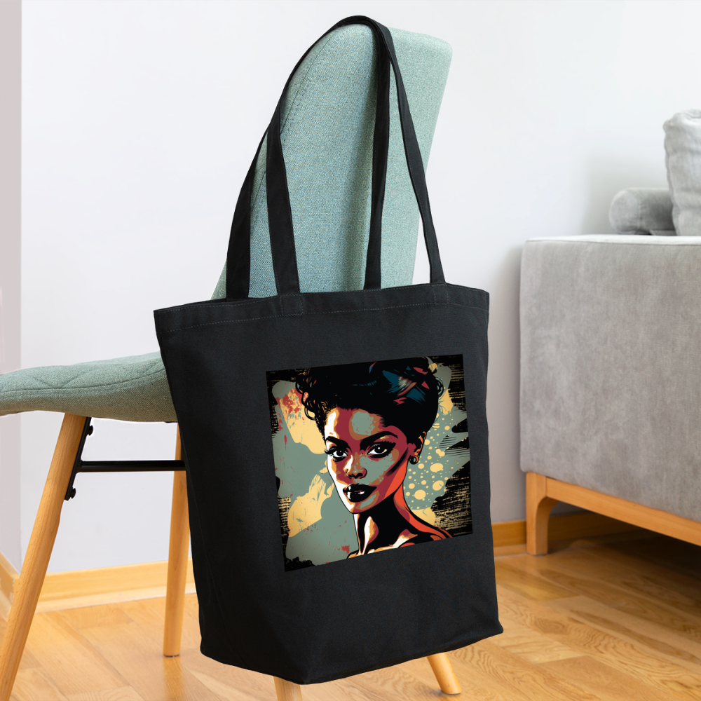 Radiantly Regal Pop Art - Eco-Friendly Cotton Tote - black