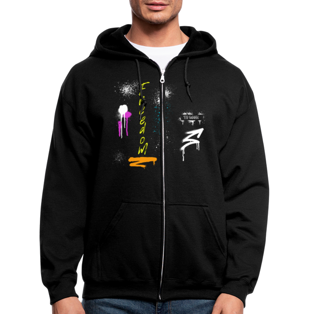 Freedom to Rock! - 2-Sided Men's Zip Hoodie - black