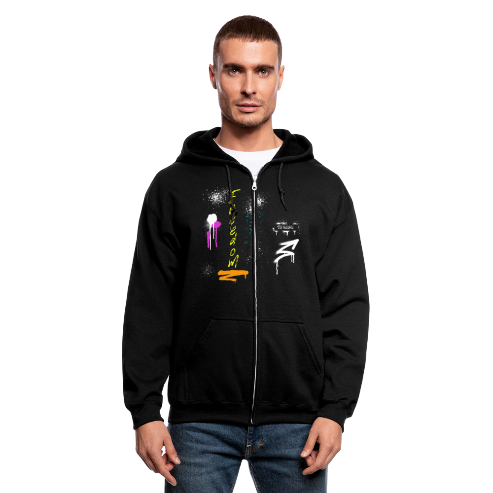 Freedom to Rock! - 2-Sided Men's Zip Hoodie - black