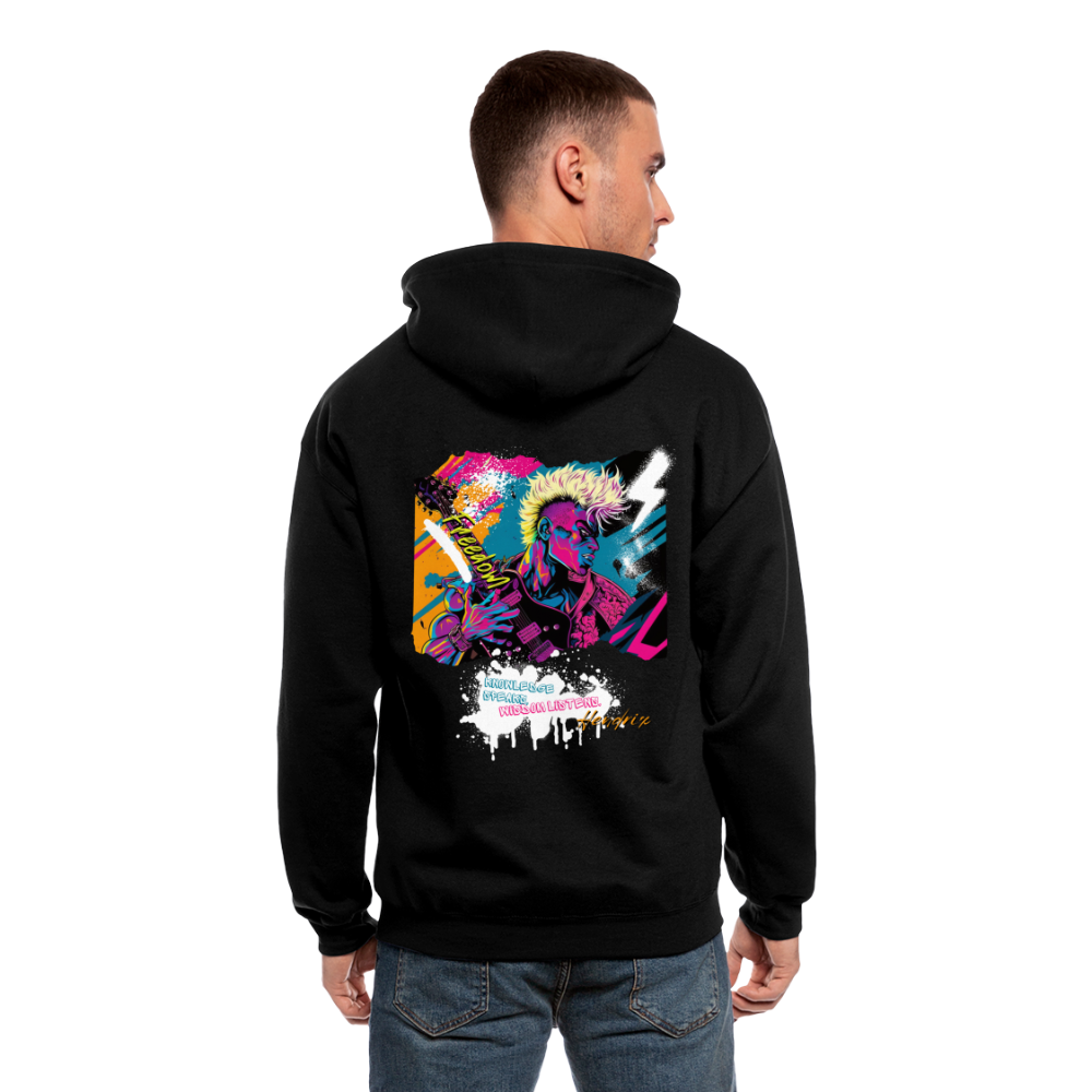 Freedom to Rock! - 2-Sided Men's Zip Hoodie - black