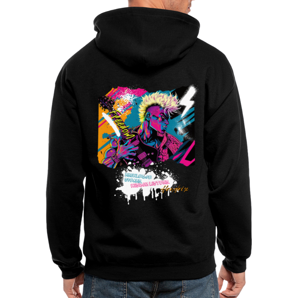 Freedom to Rock! - 2-Sided Men's Zip Hoodie - black