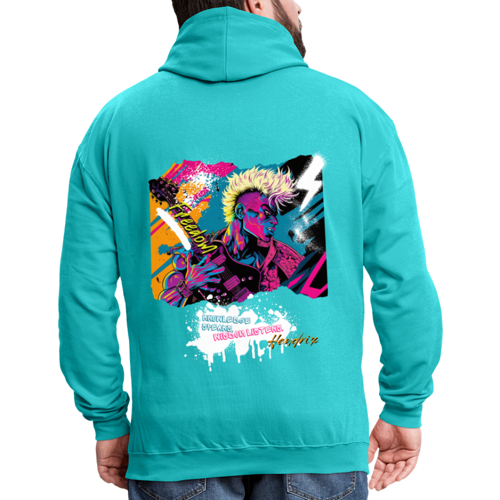 Freedom to Rock - 2-Sided Contrast Hoodie - scuba blue/asphalt