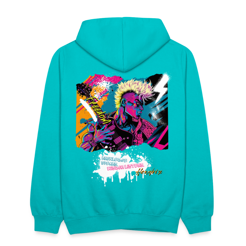 Freedom to Rock - 2-Sided Contrast Hoodie - scuba blue/asphalt