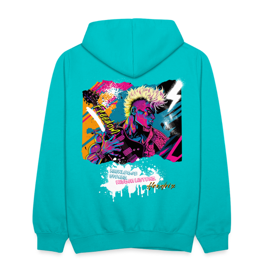 Freedom to Rock - 2-Sided Contrast Hoodie - scuba blue/asphalt