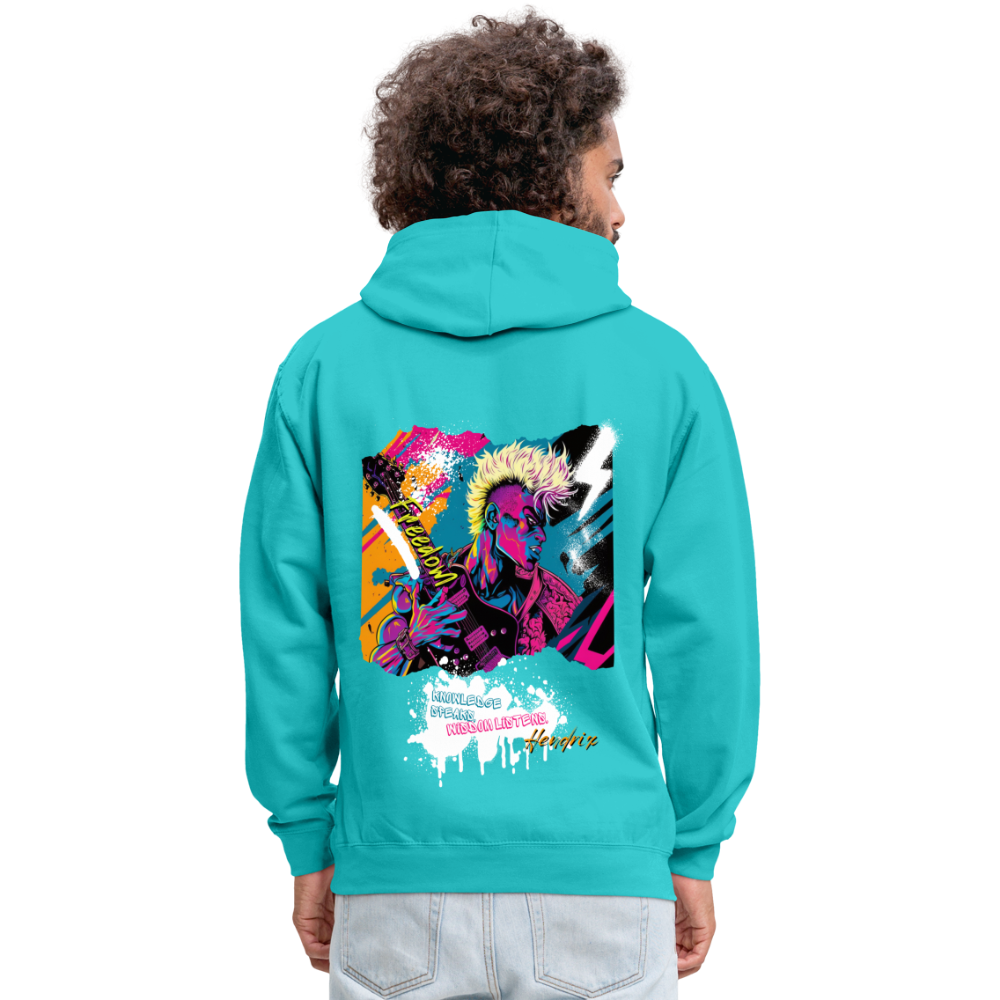 Freedom to Rock - 2-Sided Contrast Hoodie - scuba blue/asphalt