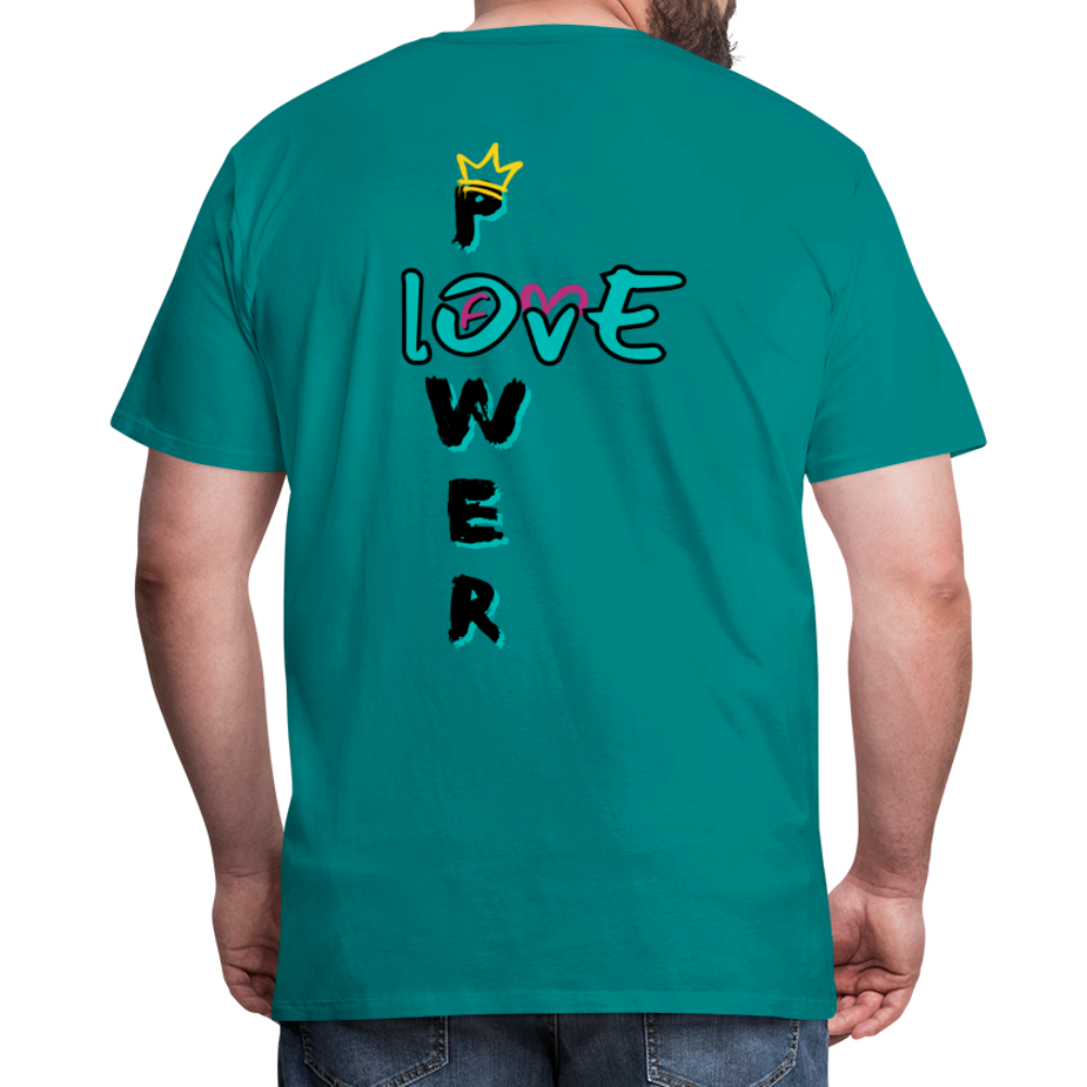 Power of Love - 2-Sided Men's Premium T-Shirt - teal