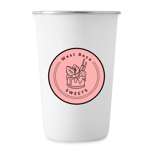 CUSTOM WBS: Stainless Steel Pint Cup - white