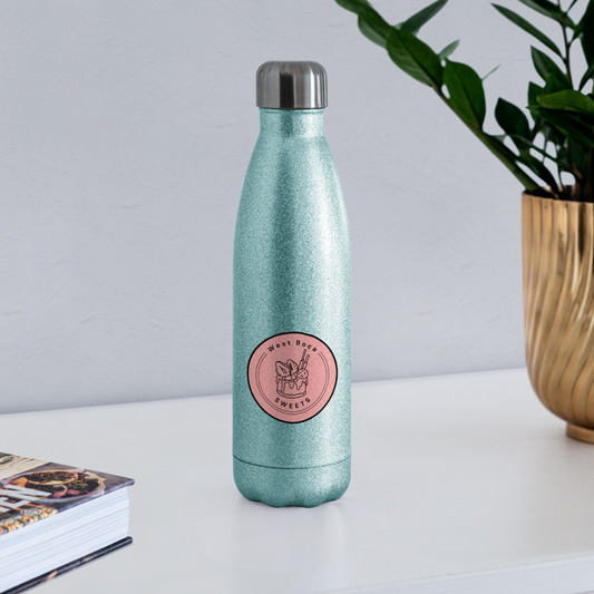 CUSTOM WBS: Insulated Stainless Steel Water Bottle - turquoise glitter