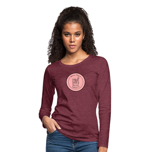 CUSTOM WBS: Women's Premium Long Sleeve T-Shirt - heather burgundy