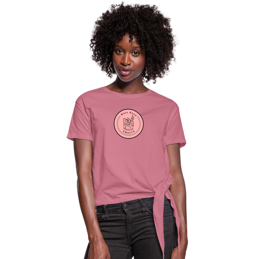 CUSTOM WBS: Women's Knotted T-Shirt - mauve