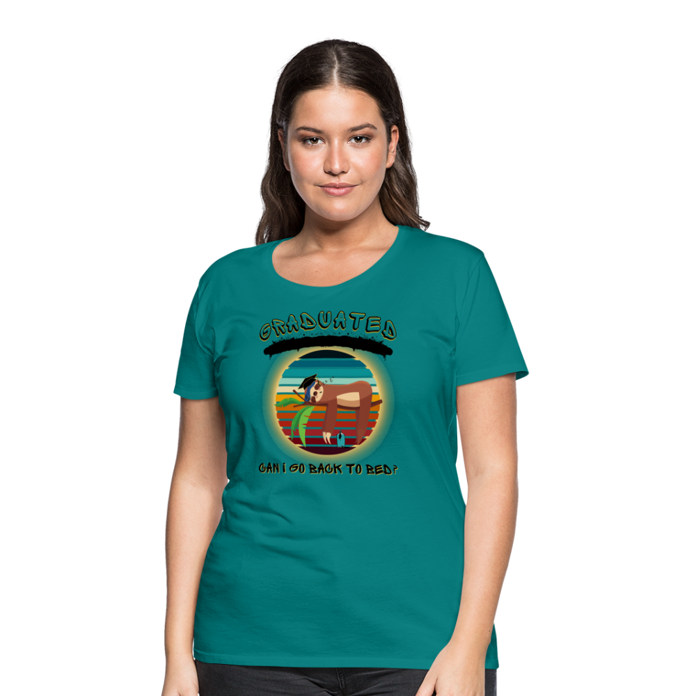 Grad Sloth Spray Paint: Women’s Premium T-Shirt - teal